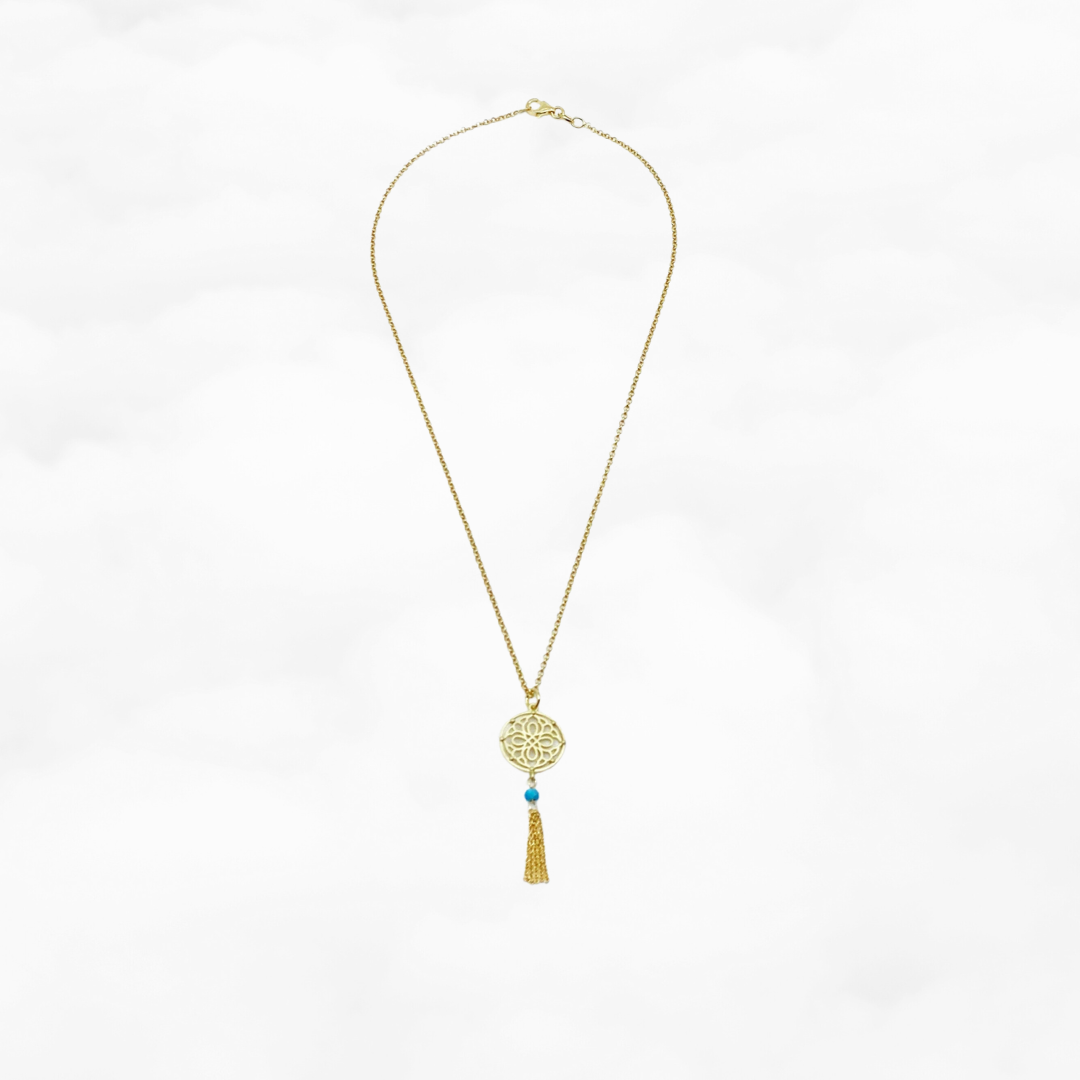 Auspicious Origin Small Tassel Pedant Necklace Gold - Yun Boutique