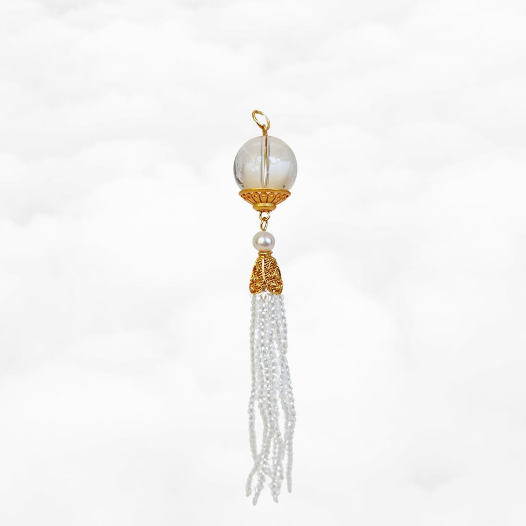 Emptiness Crystal Zircon Tassel Pendant - Yun Boutique