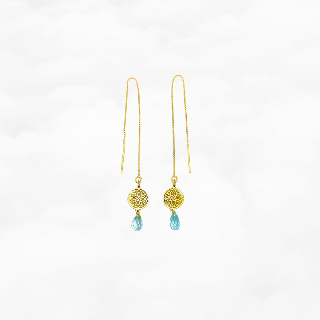 Auspicious Origin Topaz Threader Earrings - Yun Boutique