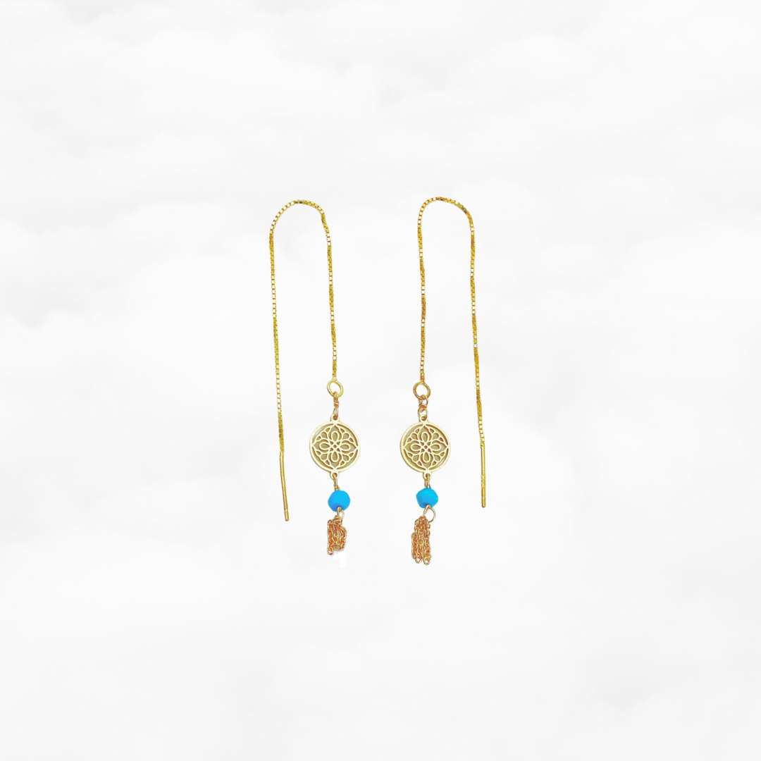 Auspicious Origin Tassel Threader Earrings - Yun Boutique