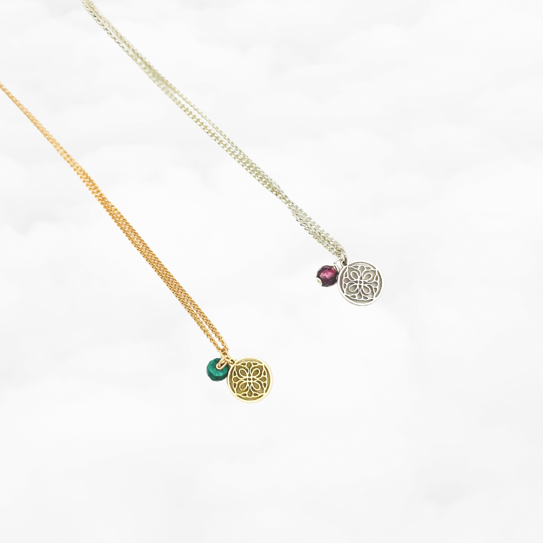 Auspicious Origin Birthstone Charm Necklace (Mini) - Yun Boutique