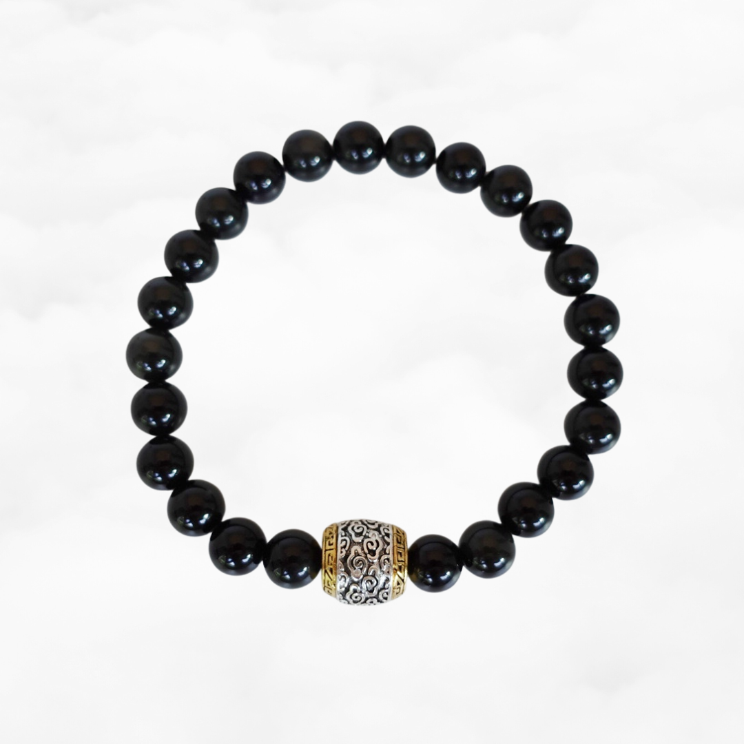 Auspicious Beaded Obsidian Bracelet for Men - Yun Boutique