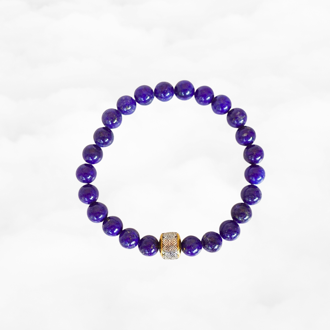 Auspicious Beaded Lapis Bracelet - Yun Boutique