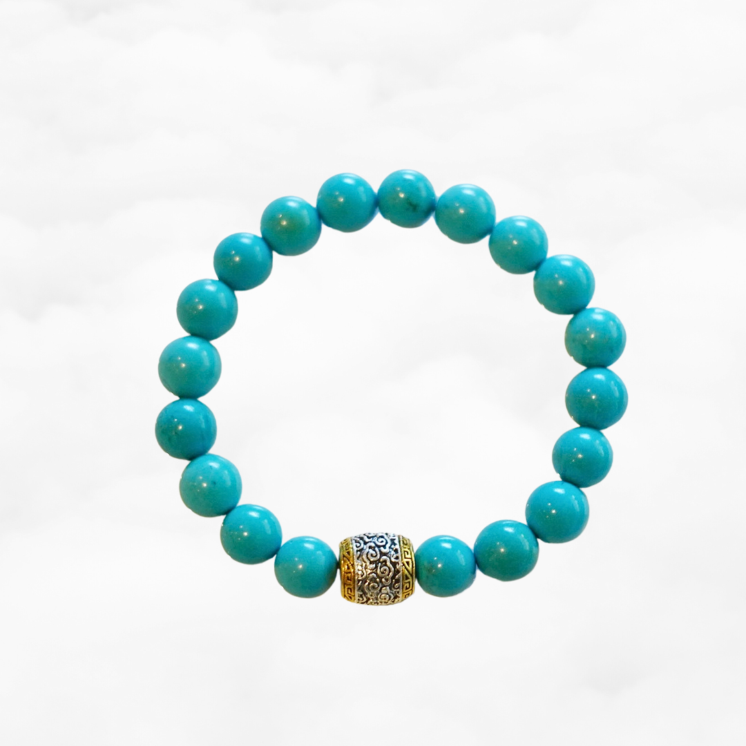 Auspicious Beaded Turquoise Bracelet for Men - Yun Boutique