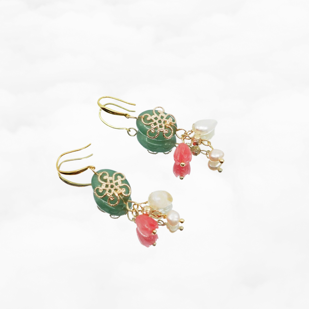 Gemtone Palatial Style Earrings - Yun Boutique