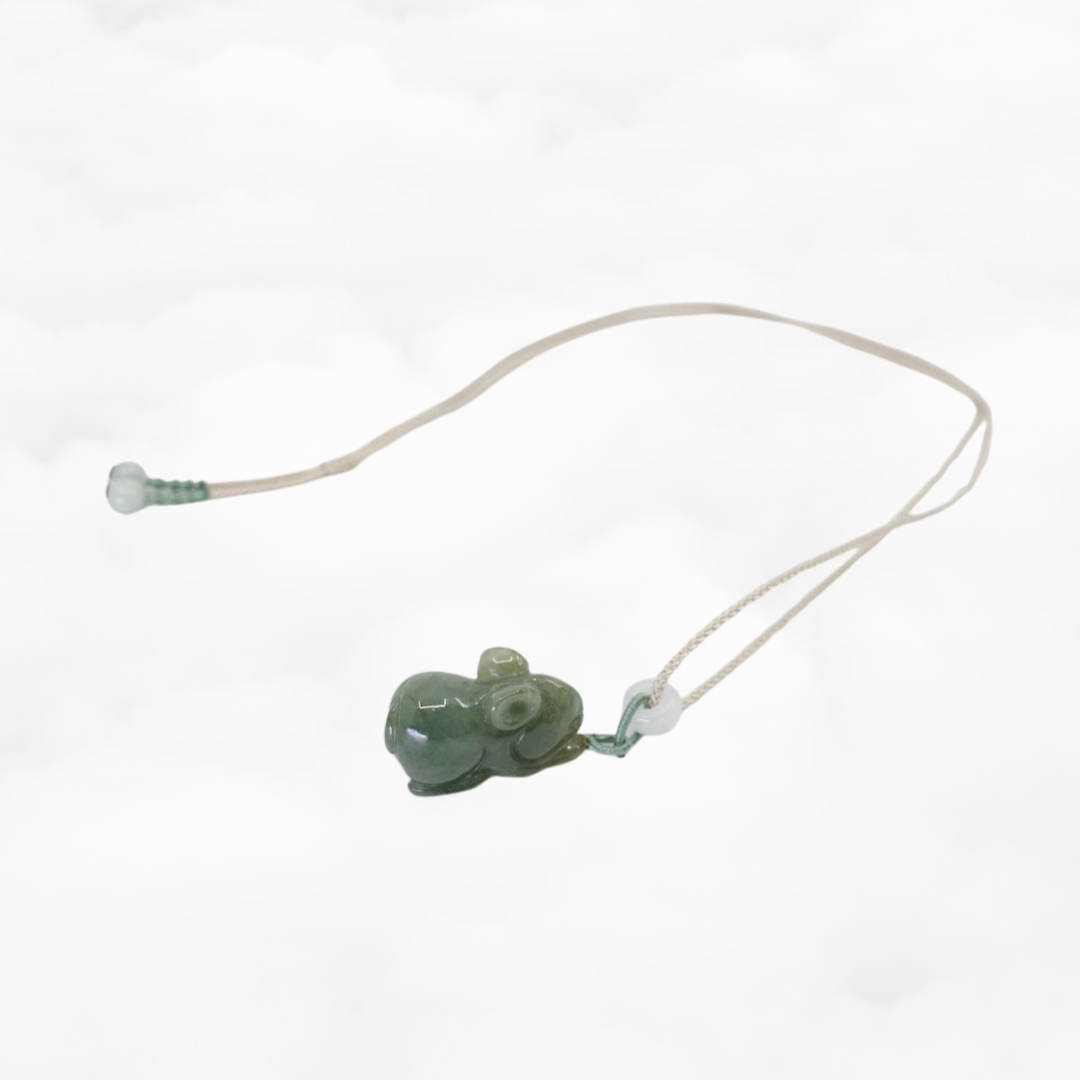 Green Jadeite Mouse Pendant Necklace - Yun Boutique