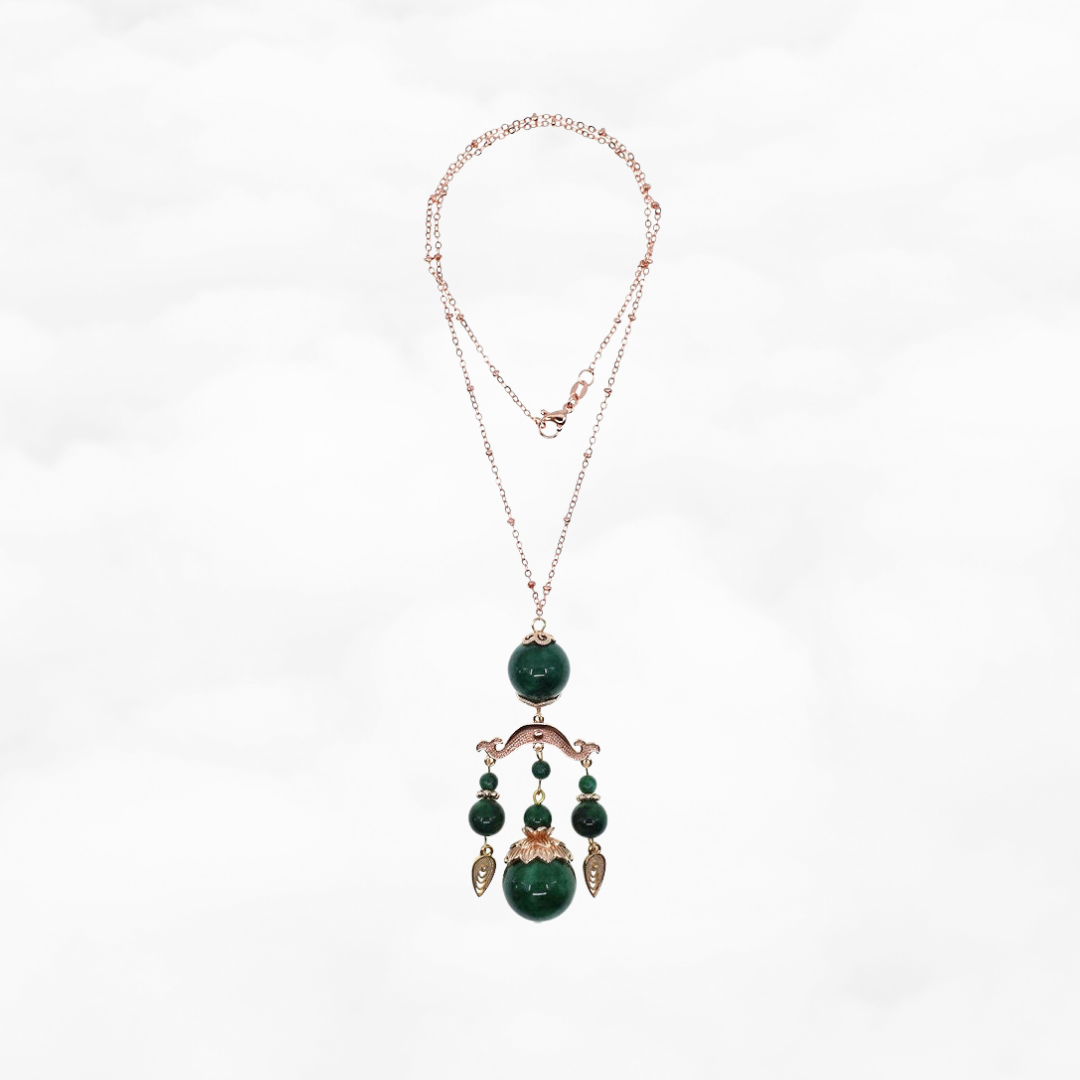 Elf Forest Long Tassel Necklace Rose Gold - Yun Boutique