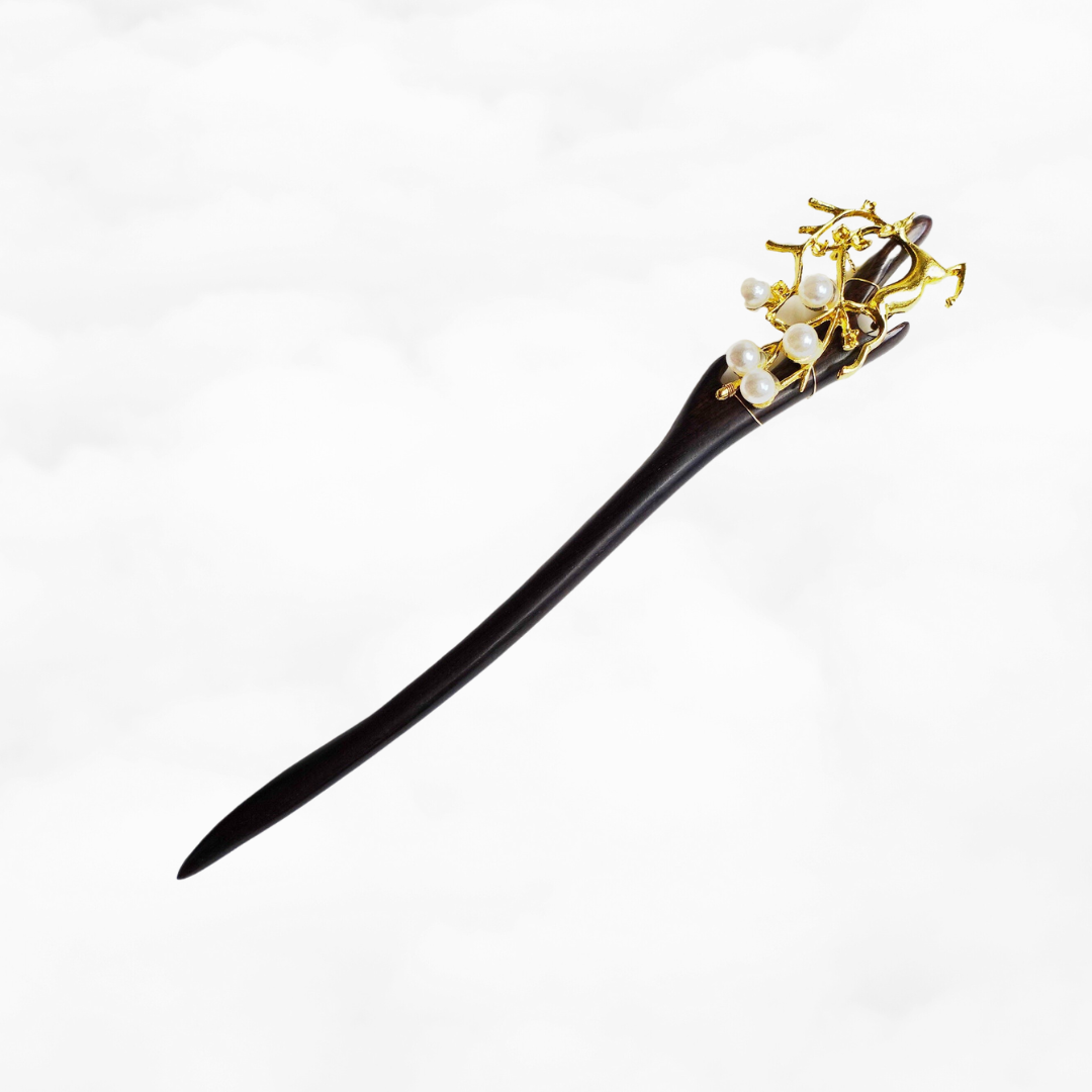 Deer Wood Hair Stick - Yun Boutique