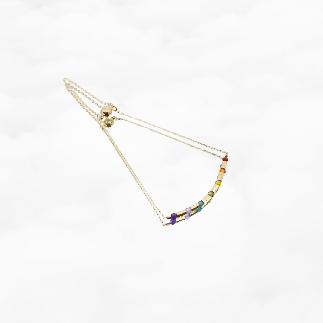 Rainbow Zirconia Bracelet Gold - Yun Boutique