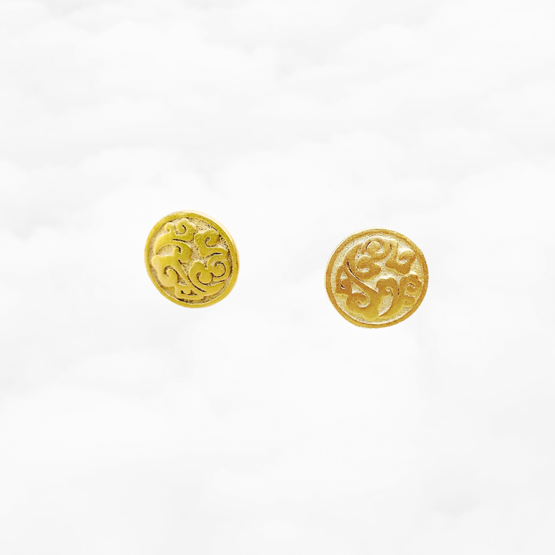 Vermeil Auspicious Clouds Studs - Yun Boutique