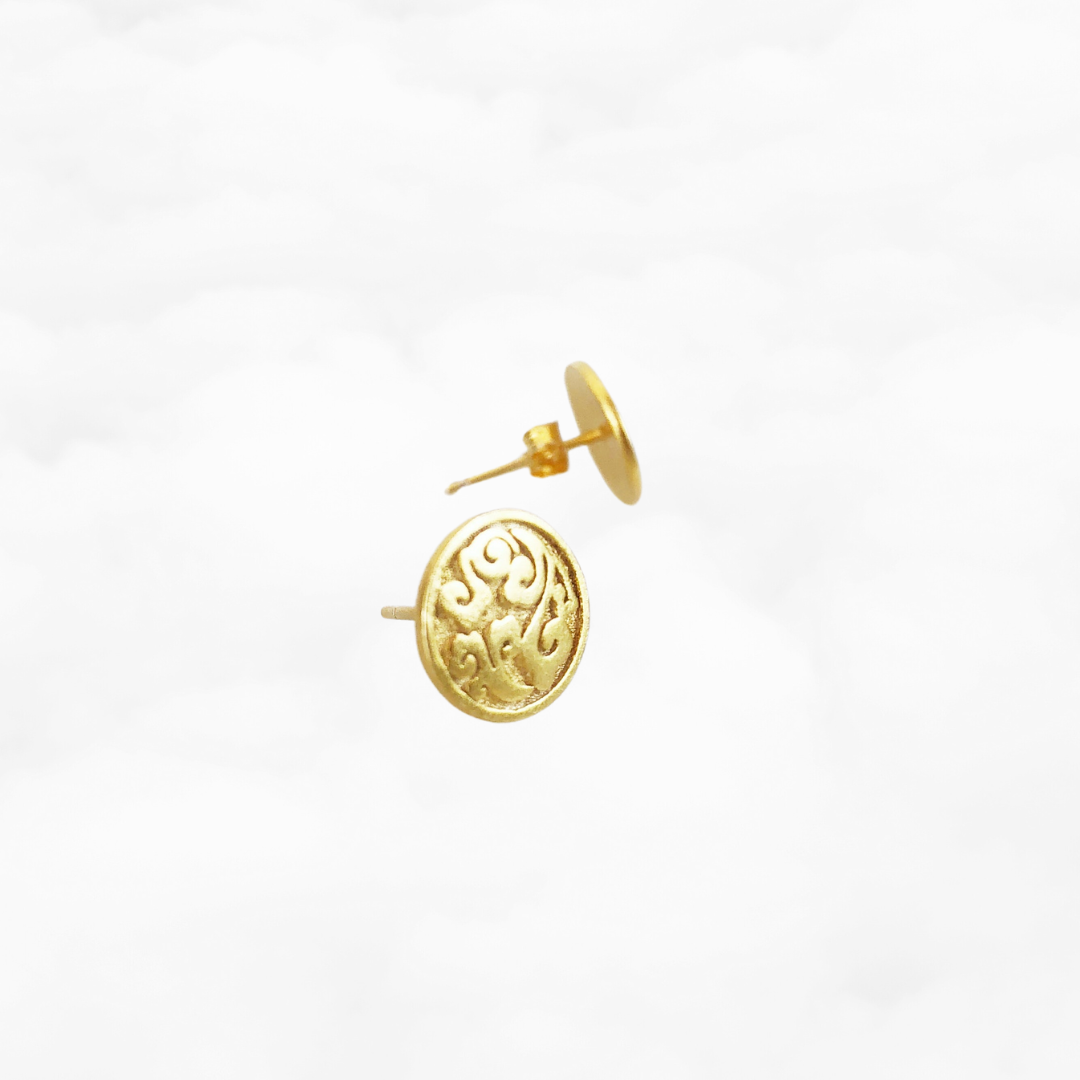 Vermeil Auspicious Clouds Studs - Yun Boutique