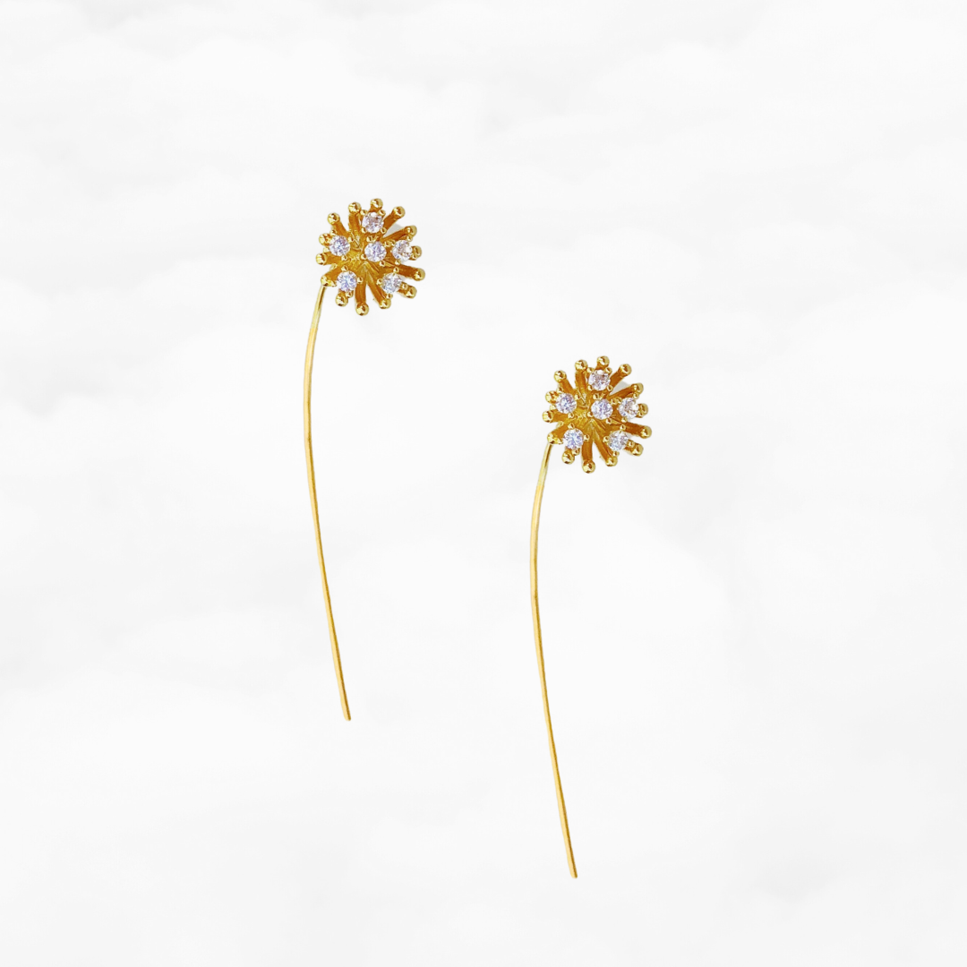 Dandelion Wire Thread Earrings - Yun Boutique