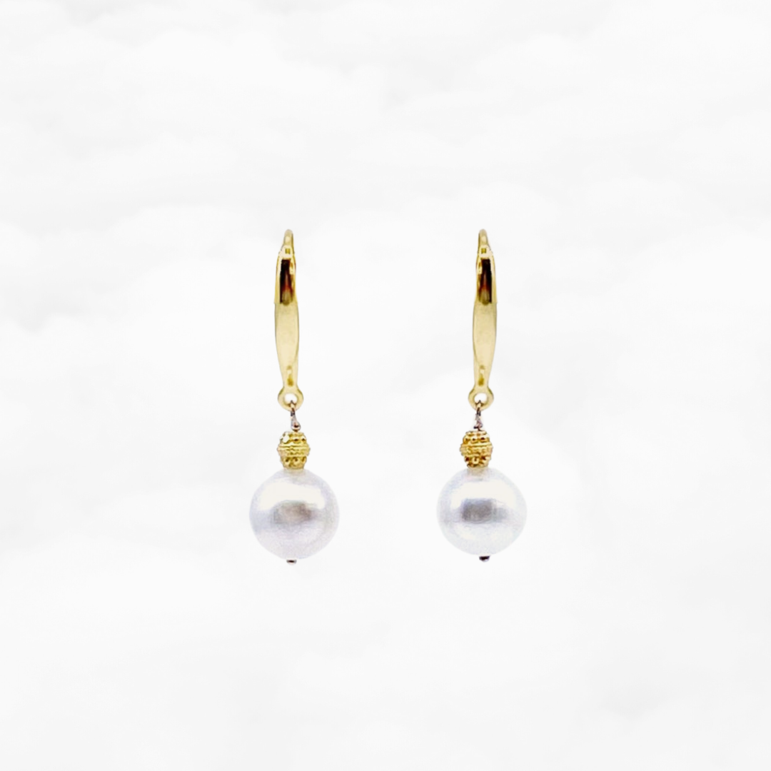 The Nine Gold Pearl Earrings - Yun Boutique