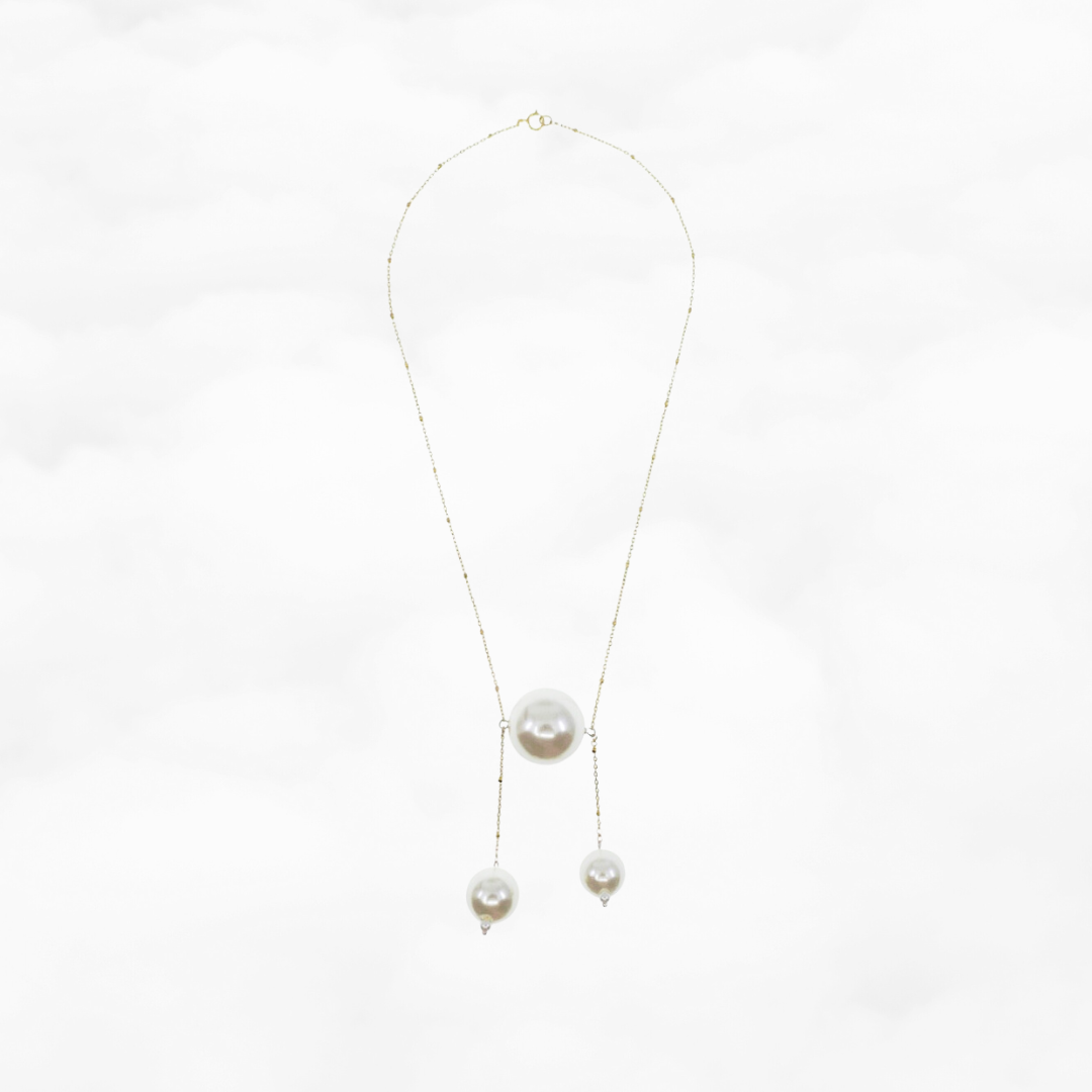 Elegant Faux Pearl Asymmetry Necklace - Yun Boutique