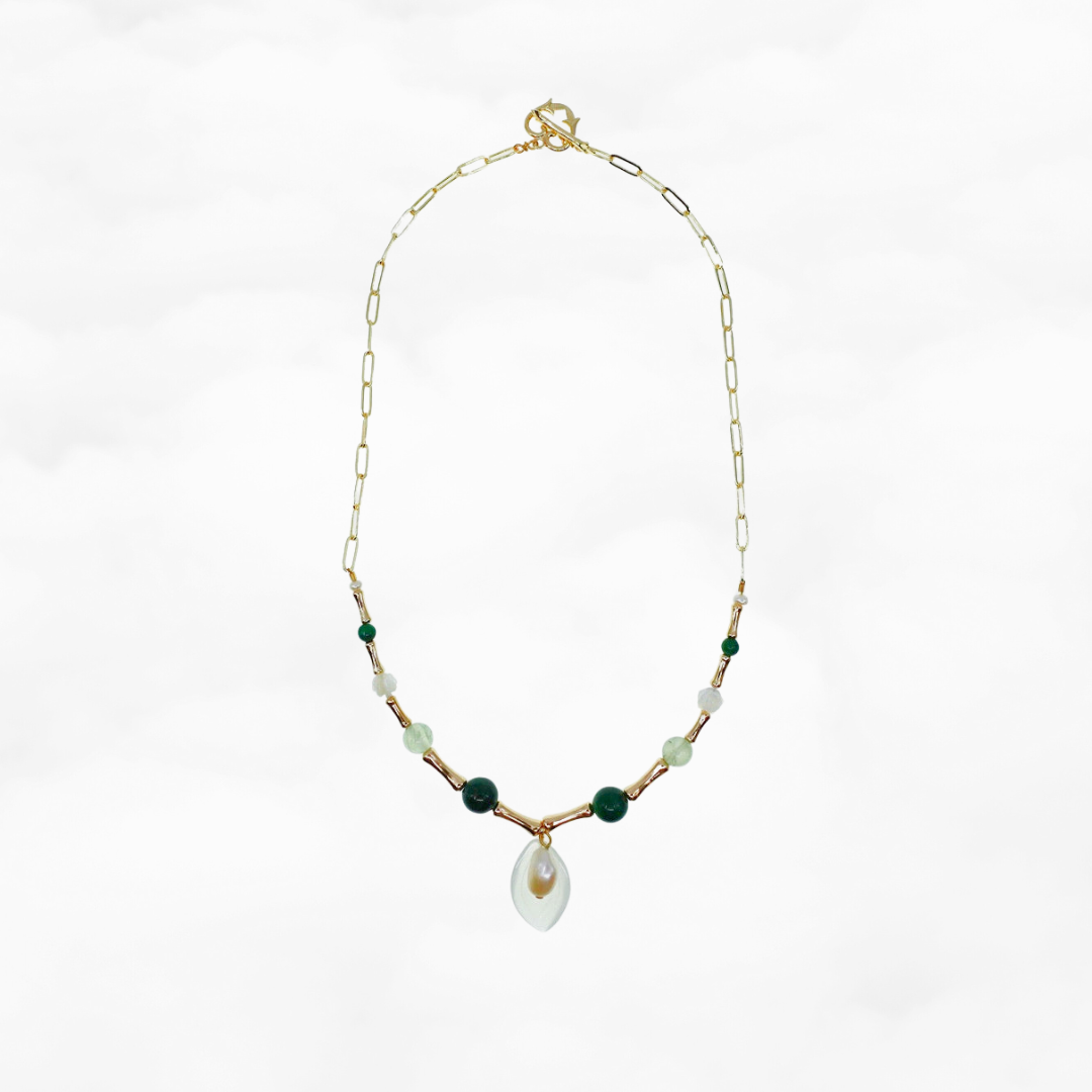 Elf Forest Leaf Necklace Gold - Yun Boutique