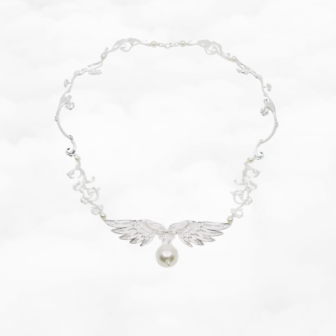 Silver Phoenix Wing Statement Necklace - Yun Boutique