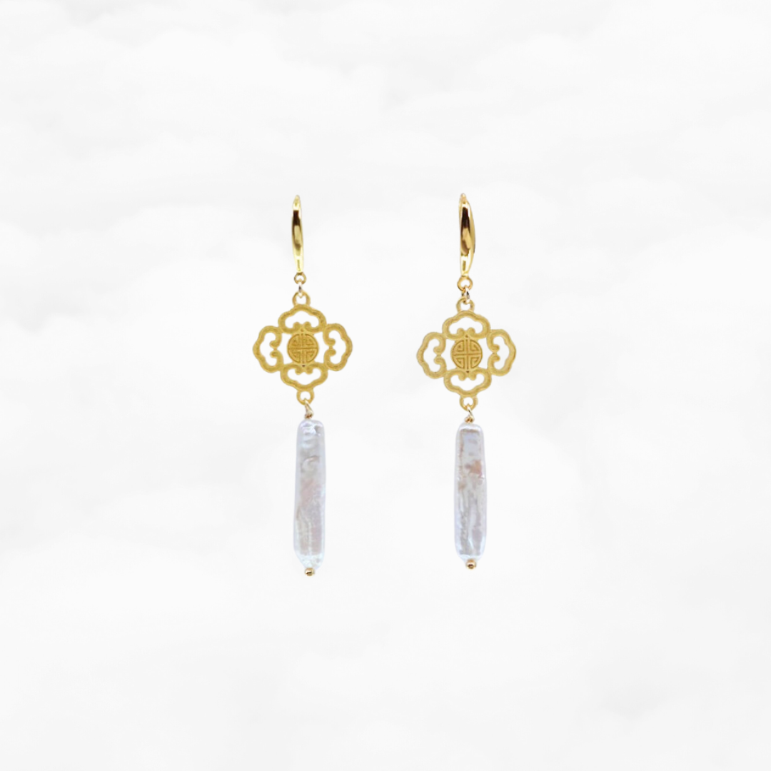 Baroque Pearl Ruyi Earrings - Yun Boutique