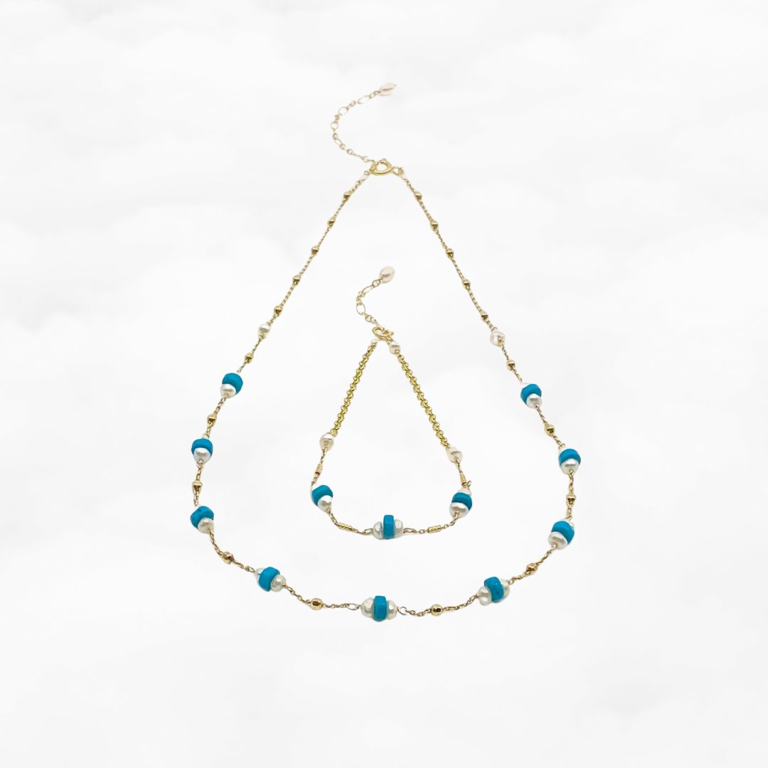 The Nine Turquoise Choker Necklace Set - Yun Boutique