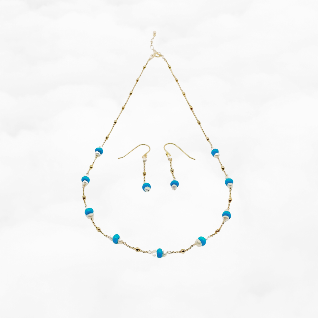 The Nine Turquoise Choker Necklace Set - Yun Boutique