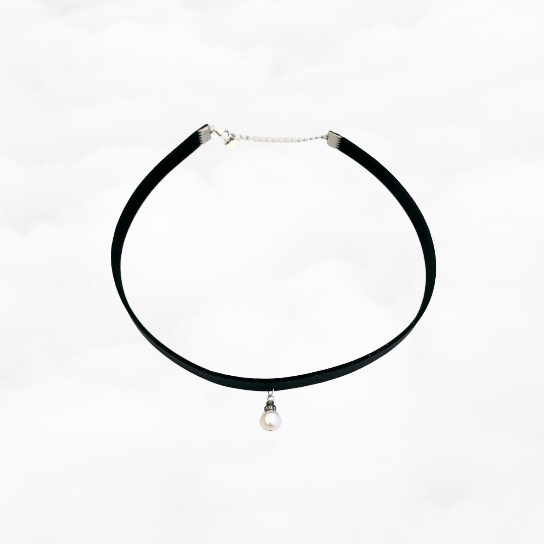 Black Suede and Leather Two Style Choker Necklace - Yun Boutique