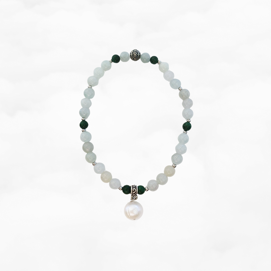 Ten Directional Pale Green Jadeite Bracelet - Yun Boutique