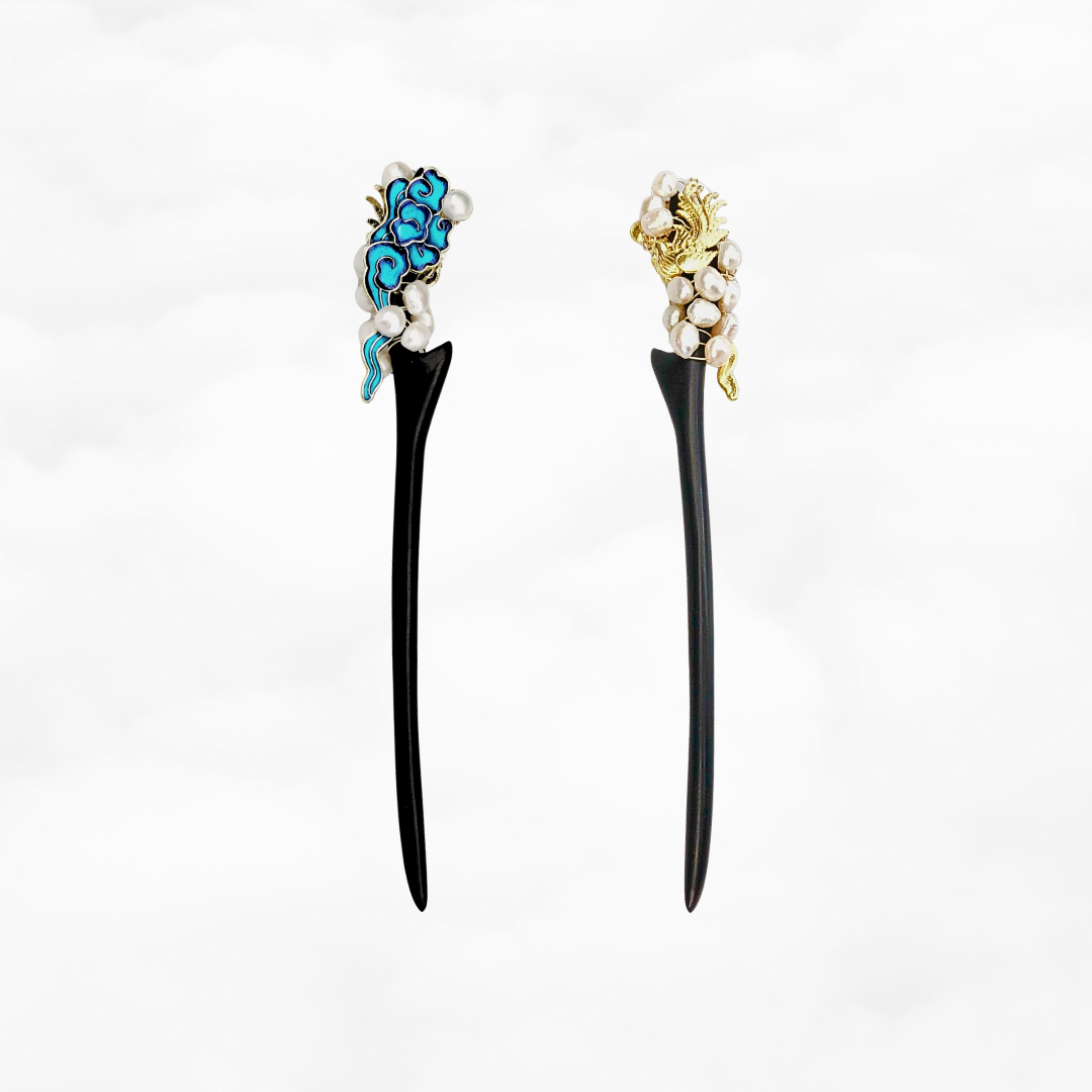 Auspicious Baroque Pearl Wood Hair Stick - Yun Boutique