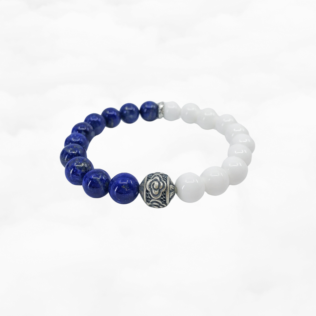 Auspicious Clouds Lapis and Tridacna Bracelet - Yun Boutique