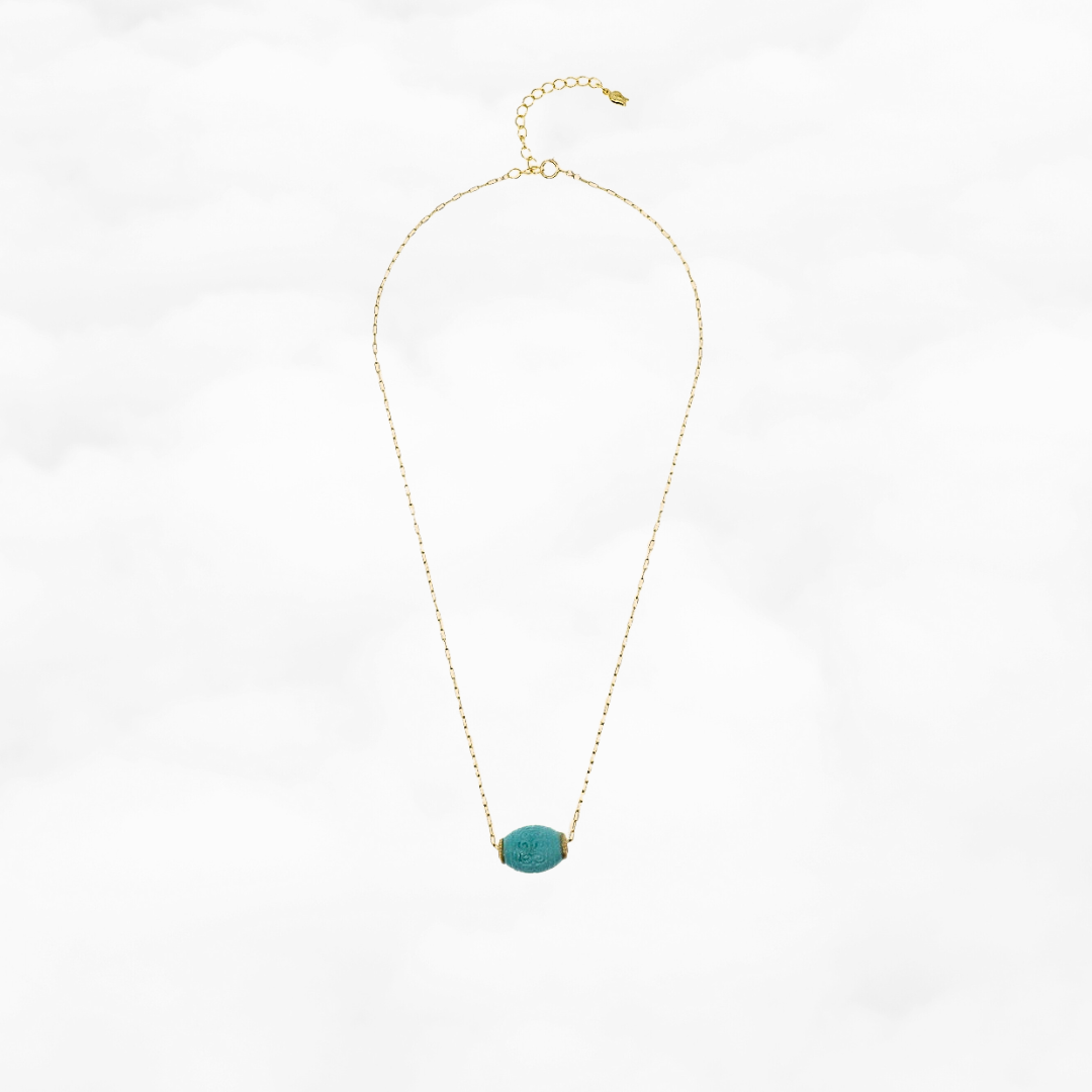 Auspicious Clouds Turquoise Gemstone Necklace - Yun Boutique