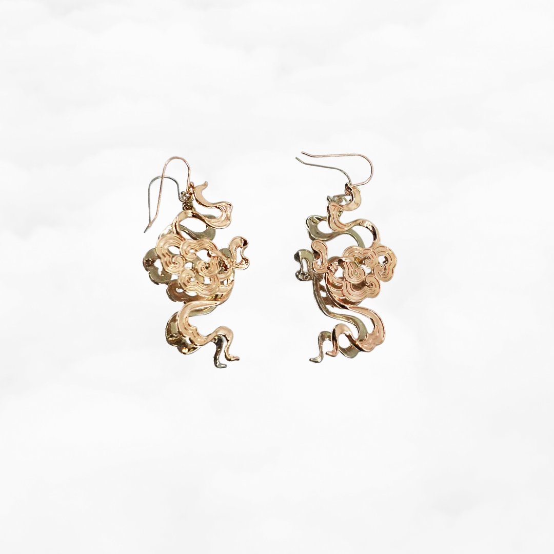 Auspicious Clouds Statement Earrings - Yun Boutique