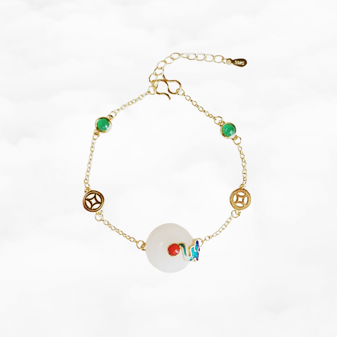 Auspicious Clouds White Jade Bracelet - Yun Boutique