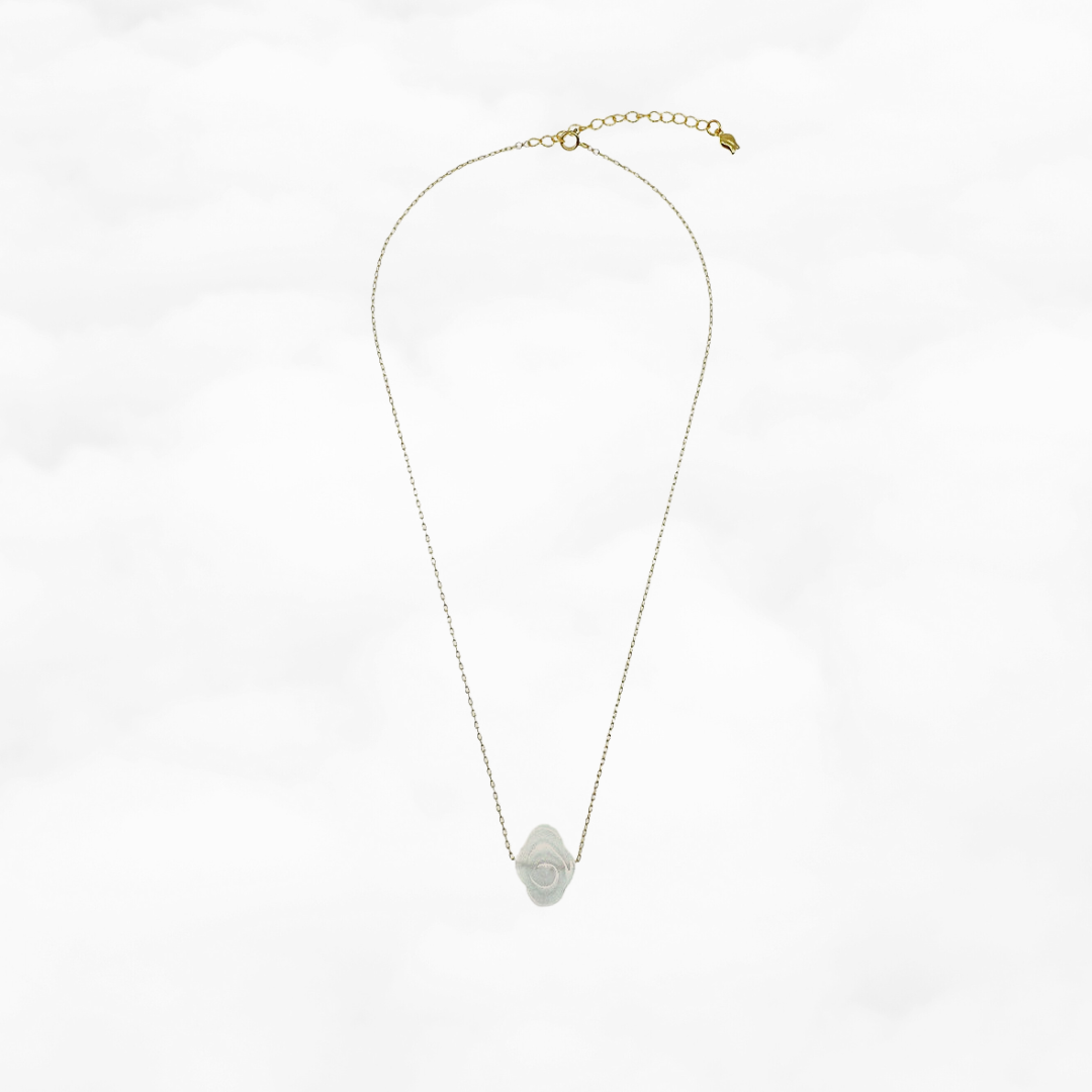 Auspicious Clouds White Jade Necklace - Yun Boutique