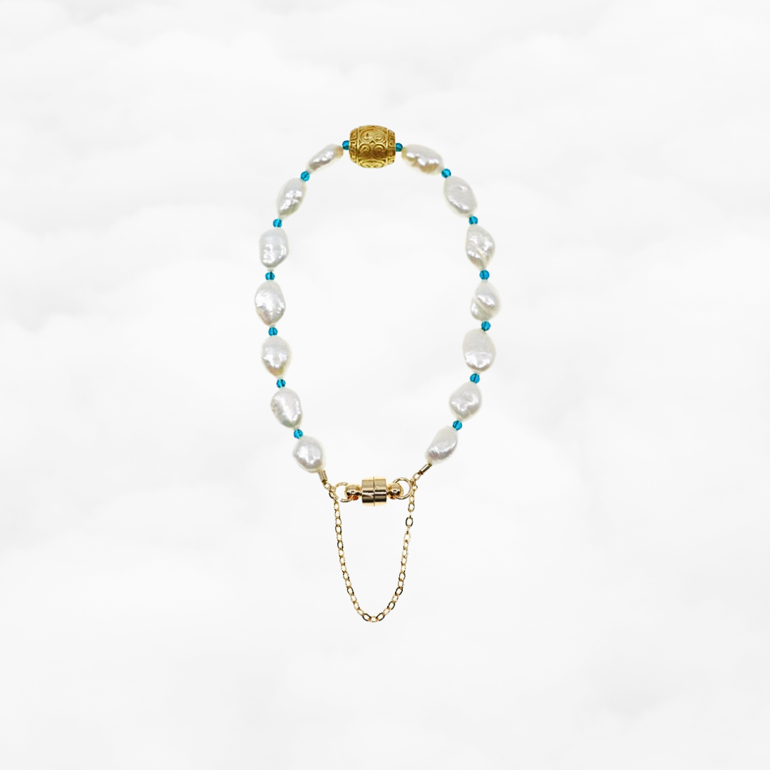 Baroque Pearl Bracelet with Auspicious Clouds - Yun Boutique