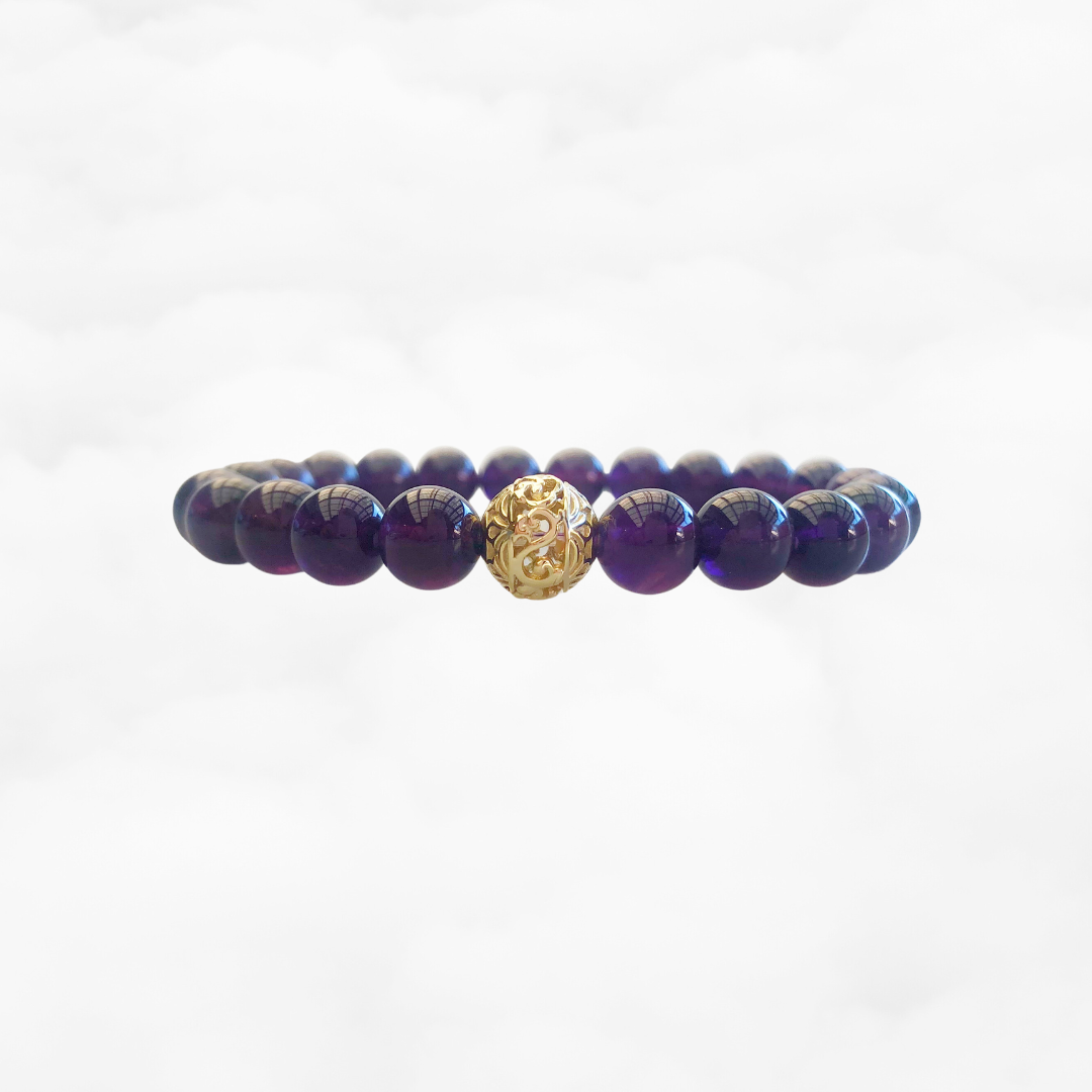 Beaded Amethyst Auspicious Clouds Bracelet - Yun Boutique