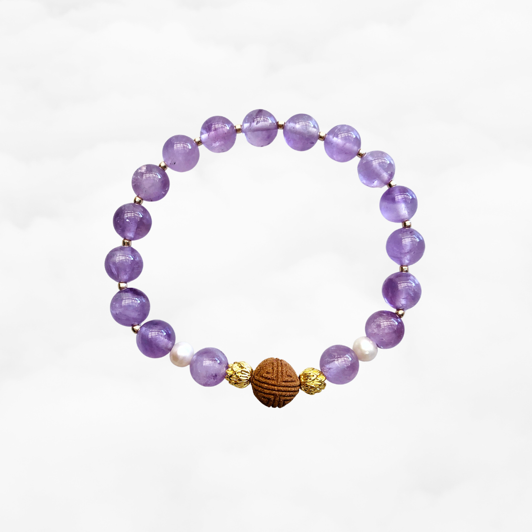 Beaded Amethyst Herbal Bracelet - Yun Boutique