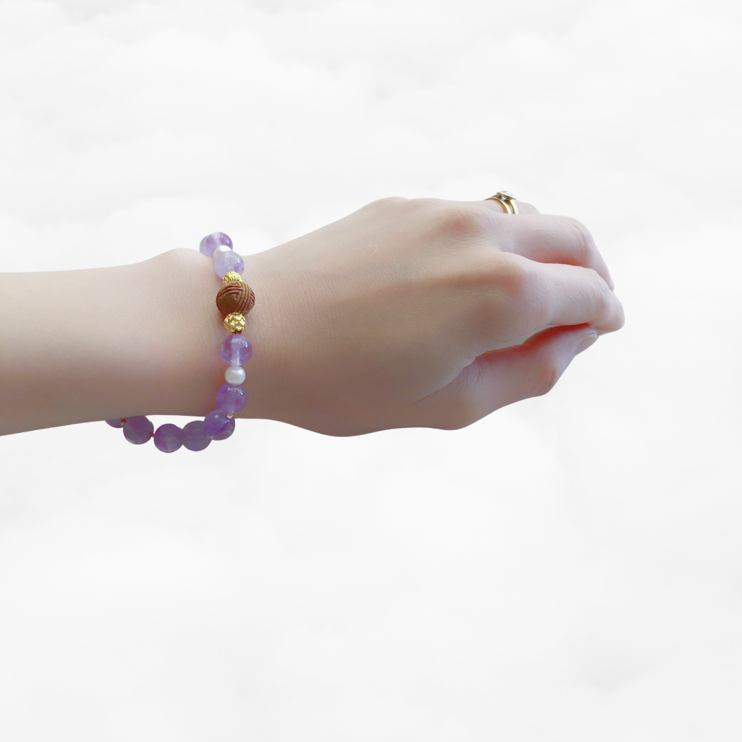 Beaded Amethyst Herbal Bracelet - Yun Boutique