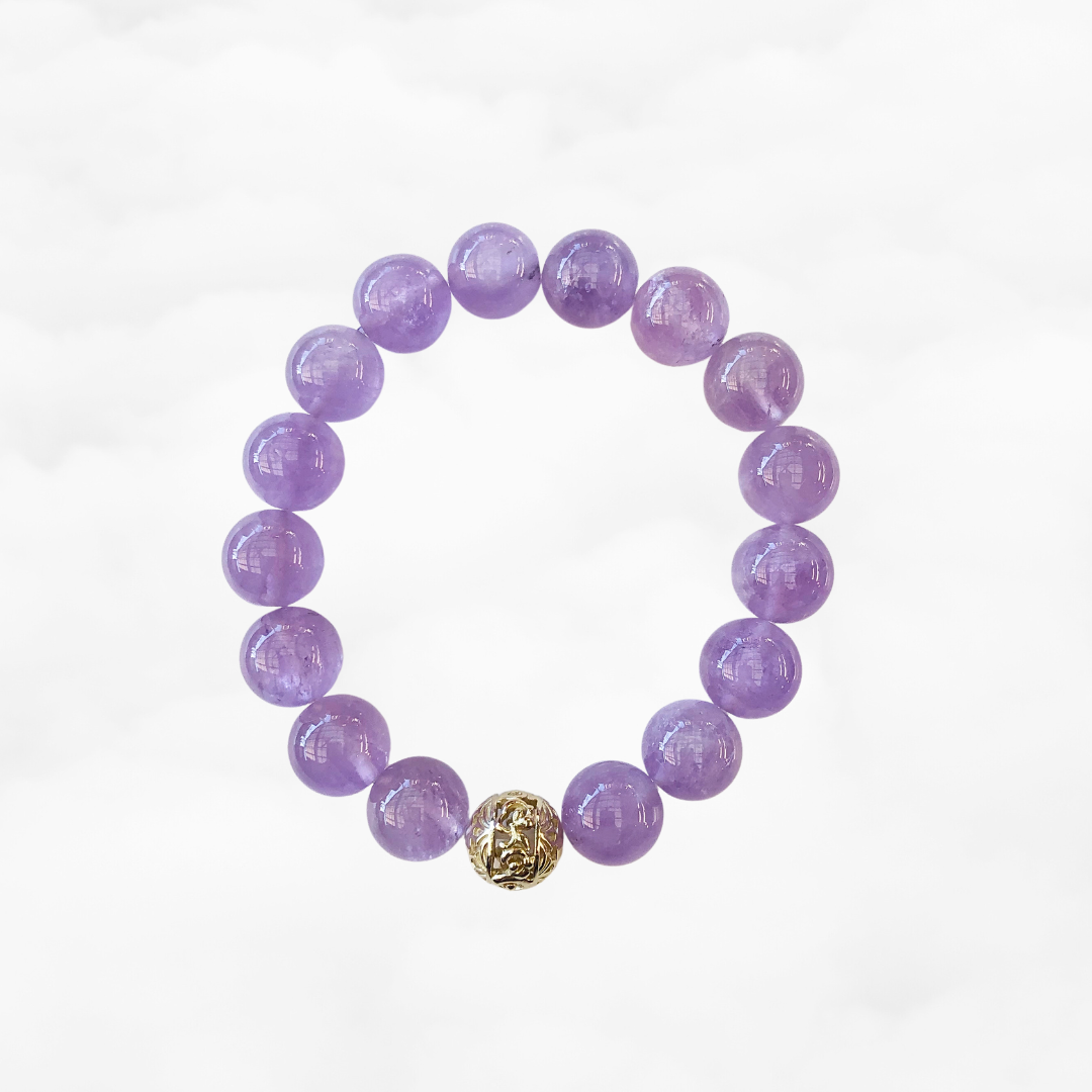 Beaded Amethyst Bracelet 12mm - Yun Boutique