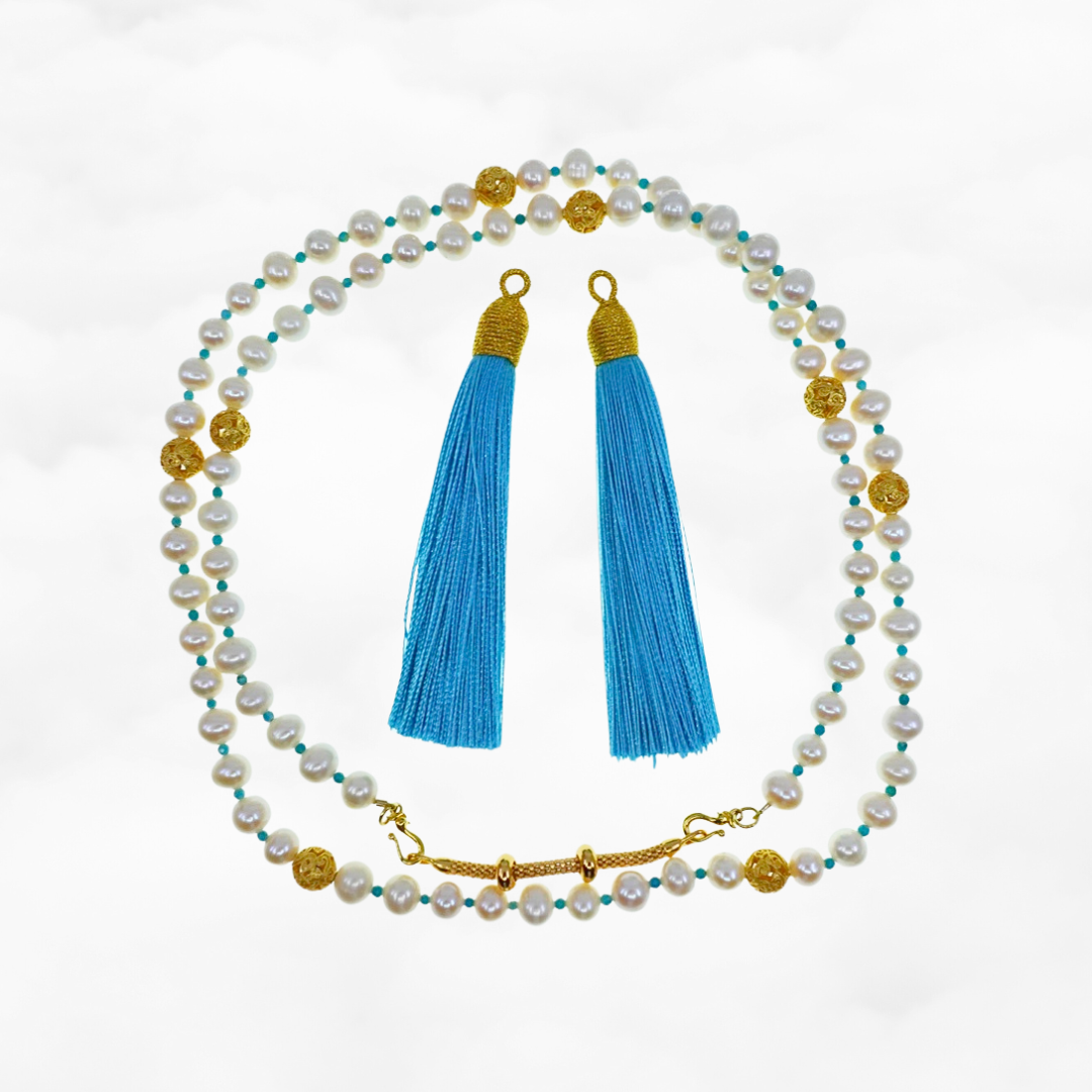 Return to Origin Multi-style Pearl Beaded Necklace with Tassels - Yun Boutique