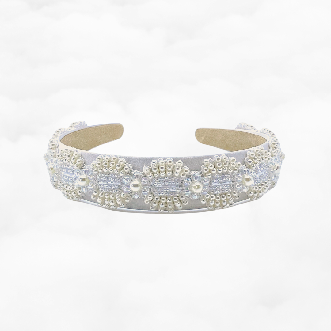 Beaded Embroidered Bridal Headband - Yun Boutique