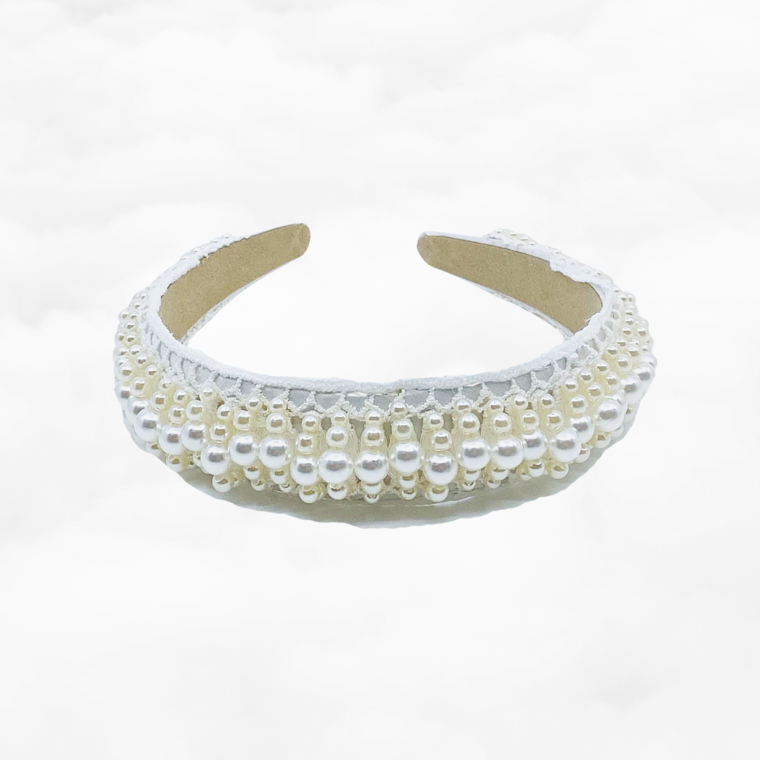 Large Pearl Crown Bridal Headband - Yun Boutique