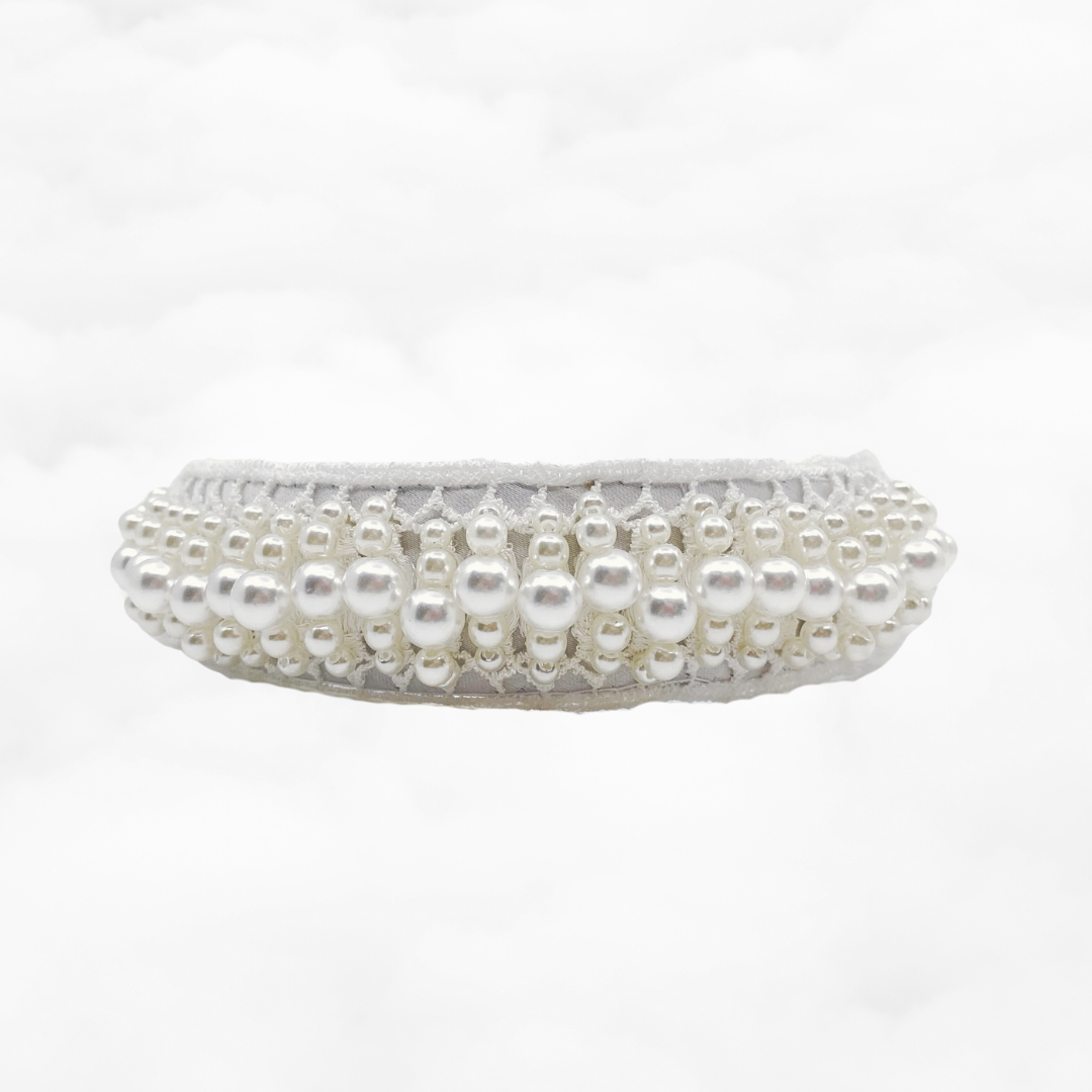 Large Pearl Crown Bridal Headband - Yun Boutique