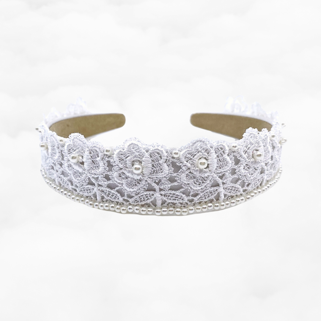 Pearl and Flower Crown Bridal Headband - Yun Boutique