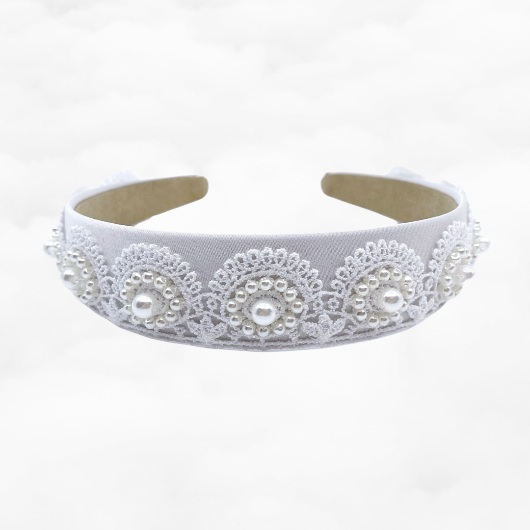 Pearl and Lace Bridal Headband