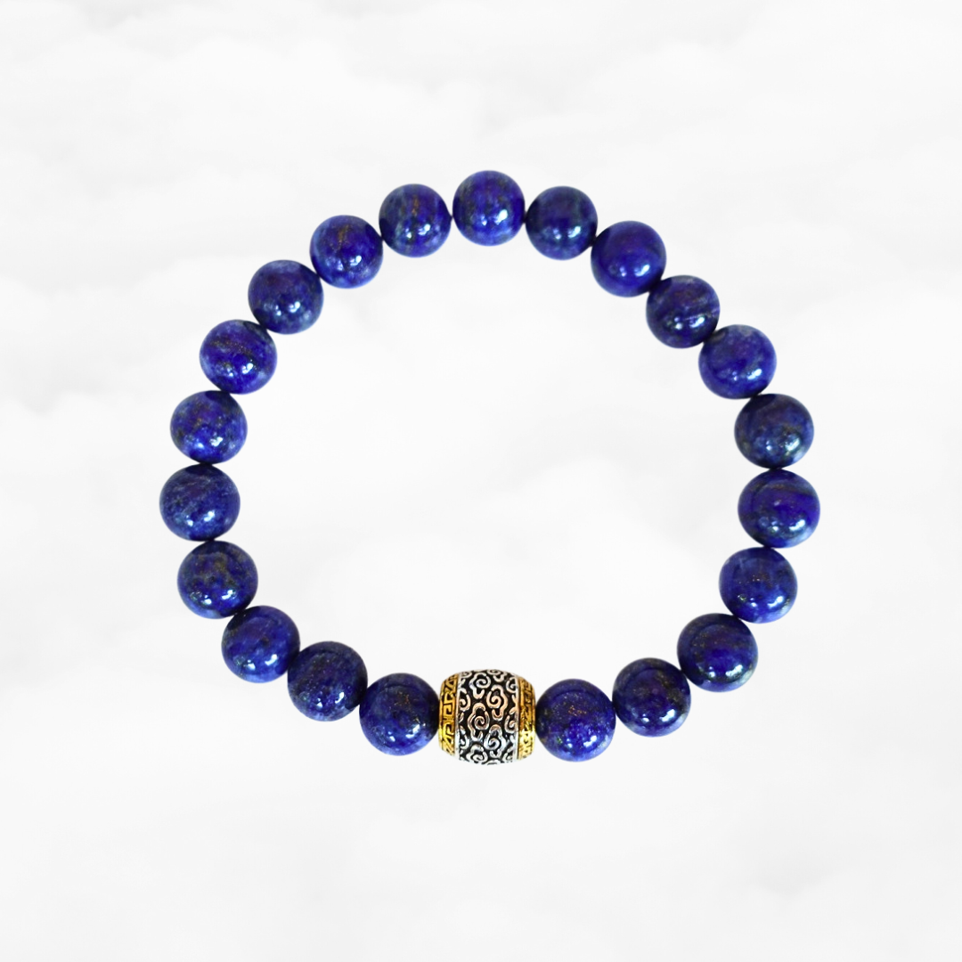 Auspicious Beaded Lapis Bracelet for Men - Yun Boutique