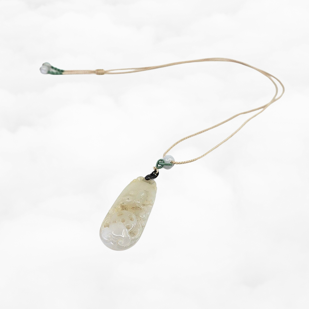 Ruyi Qilin Jadeite Pendant Necklace - Yun Boutique