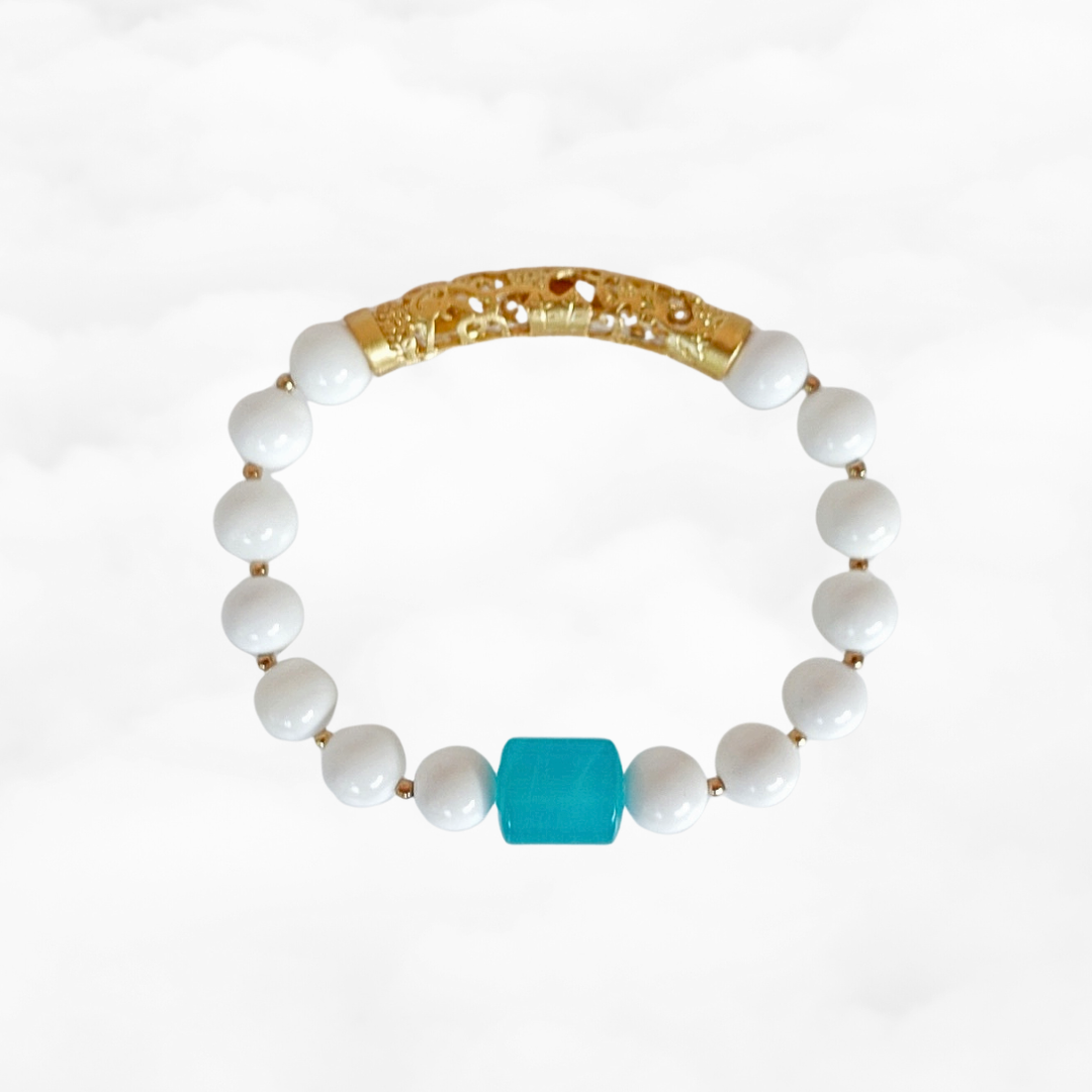 Auspicious Beaded Tridacna Bracelet - Yun Boutique