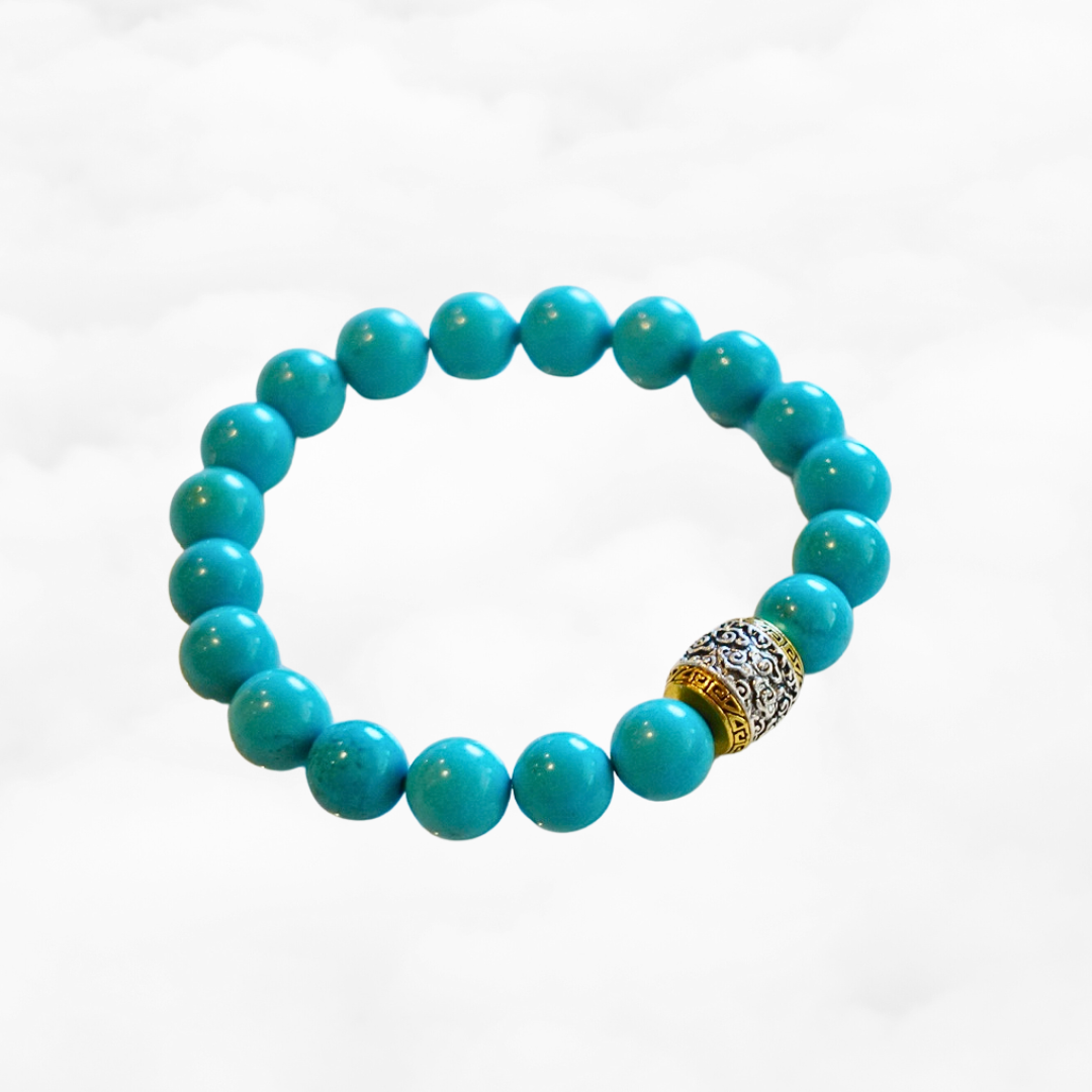 Auspicious Beaded Turquoise Bracelet for Men - Yun Boutique