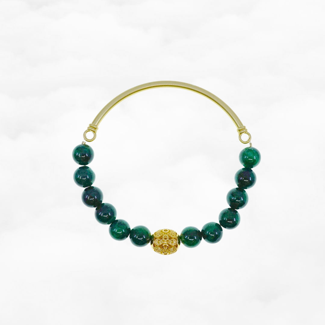 Half Bangle Green Jadeite Bracelet - Yun Boutique