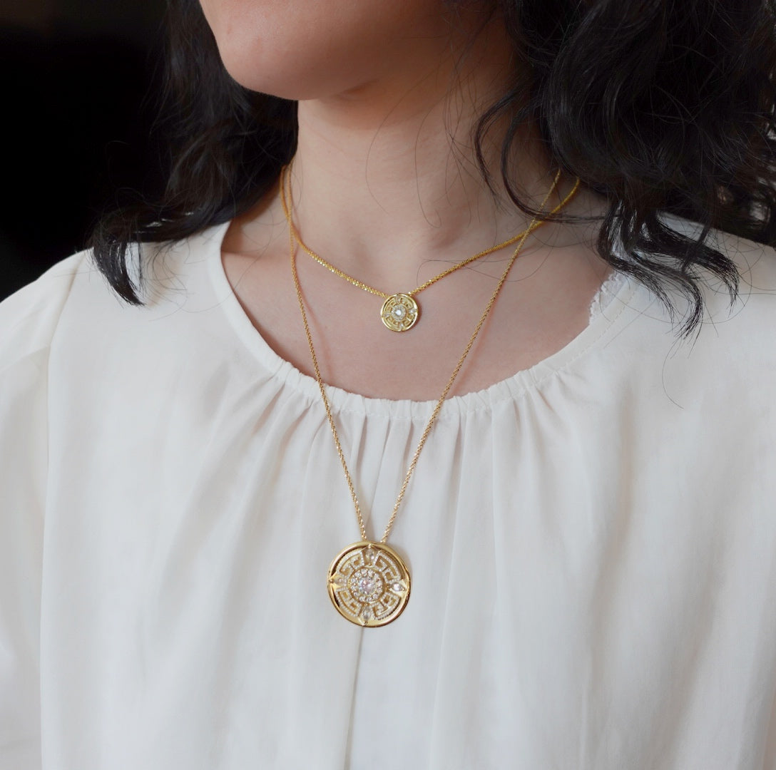 Revive Your Inner Kingdom Large Pendant Necklace Gold - Yun Boutique