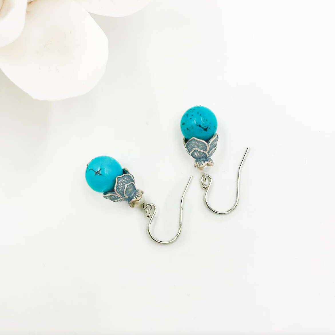 Lotus Turquoise Earrings - Yun Boutique