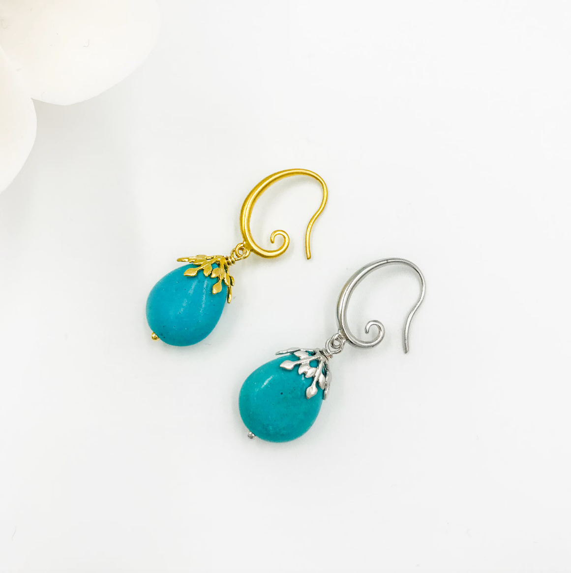 Turquoise Howlite Drop Earrings